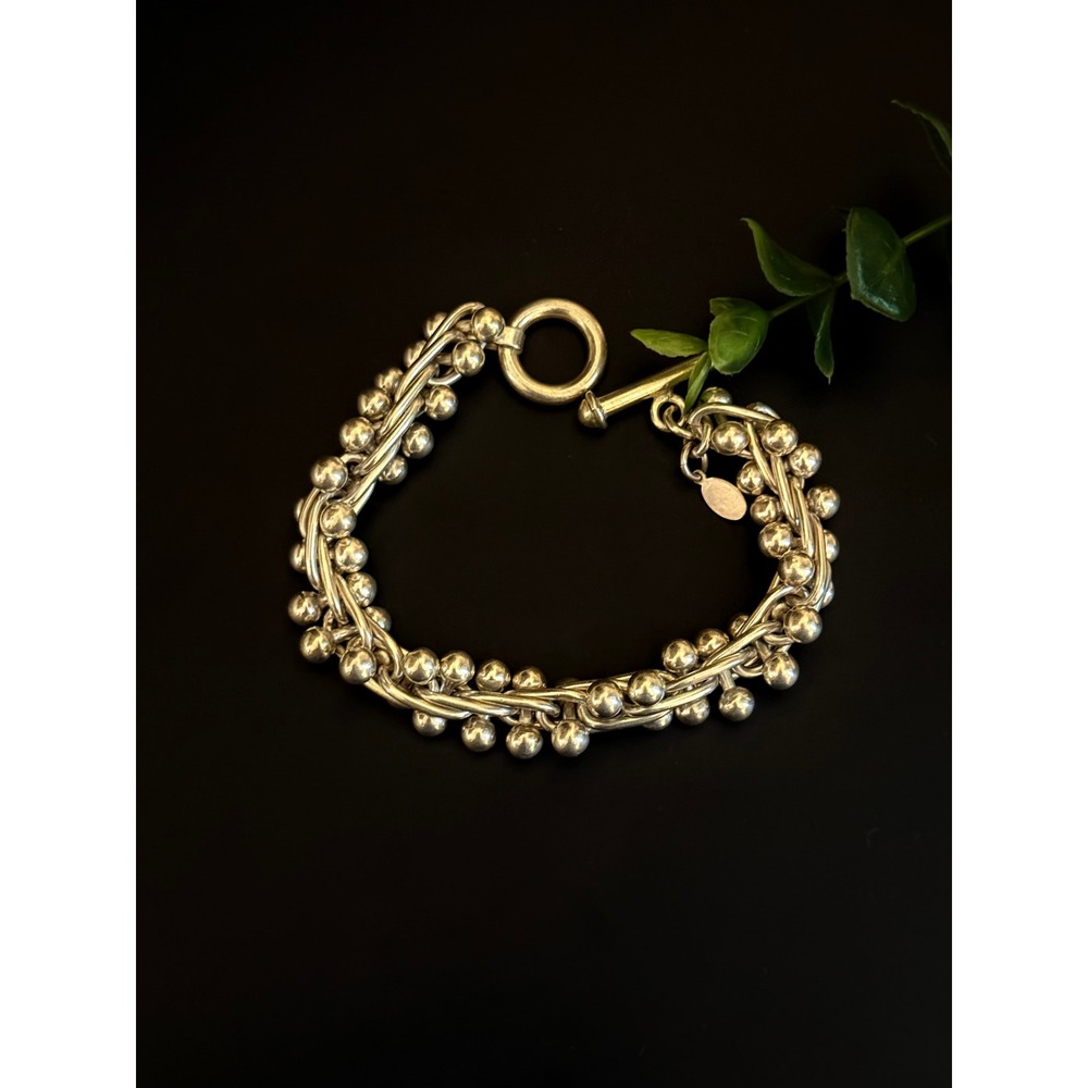 Silpada Sterling Silver Multi Strand Bead Toggle Bracelet 8.5 Inch 75.1g B1266 - Picture 3 of 8